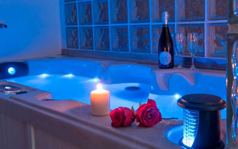 Hotel with a whirlpool bathtub and spa